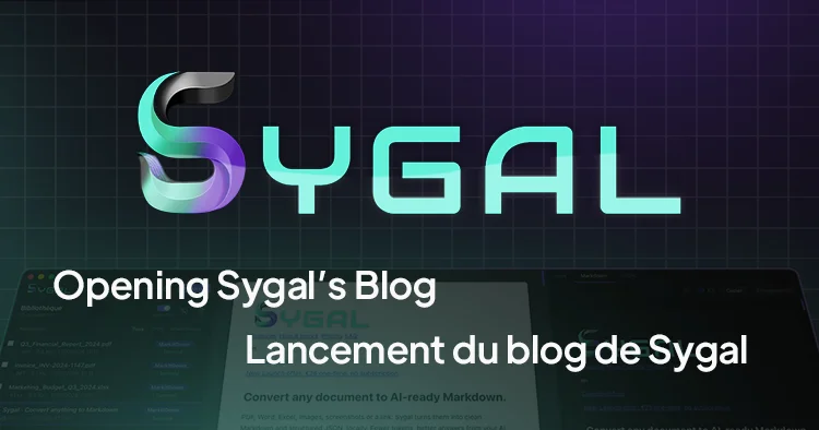 Sygal logo over app screenshots, with the title Opening Sygal's Blog